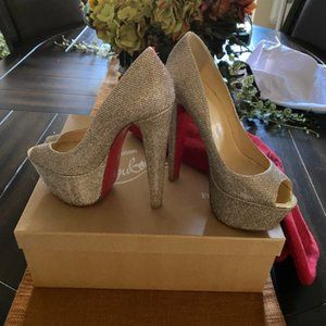 Christian Louboutin Glitter Altareva Pump Size 7  Wore once to event